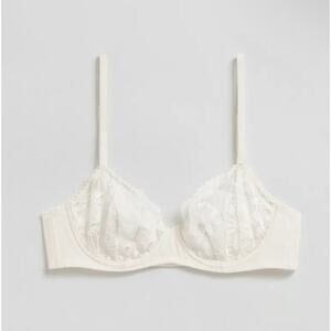 & Other Stories 36C Lace Underwired Bra White Cream Poppy Sheer Adjustable Strap